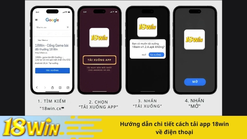 Hướng dẫn chi tiết cách tải app 18win về điện thoại