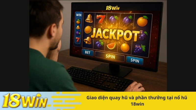 Giao diện quay hũ và phần thưởng tại nổ hũ 18win